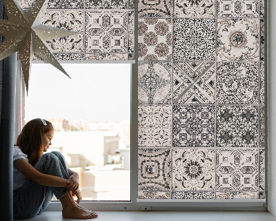 Blackout roller blind for window Portuguese patterns