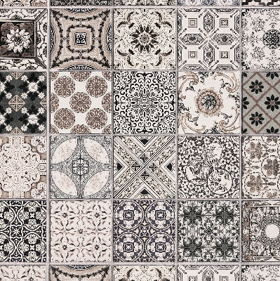 Blackout roller blind for window Portuguese patterns