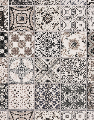 Blackout roller blind for window Portuguese patterns