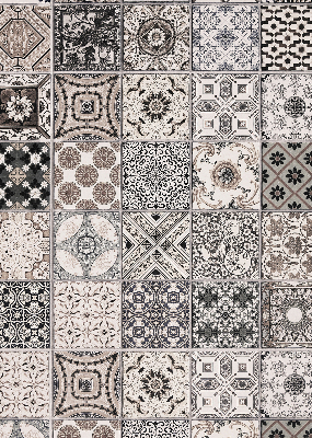 Blackout roller blind for window Portuguese patterns