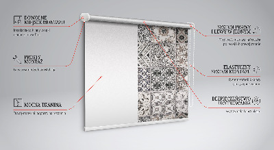 Blackout roller blind for window Portuguese patterns
