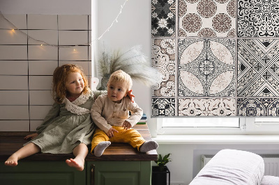 Blackout roller blind for window Portuguese patterns