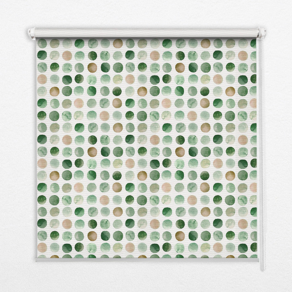 Blackout roller blind Green circles