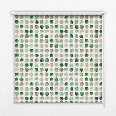 Blackout roller blind Green circles
