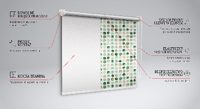 Blackout roller blind Green circles