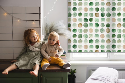 Blackout roller blind Green circles