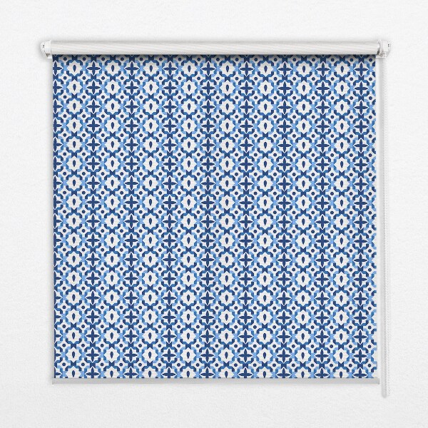 Blackout roller blind for window Blue shapes