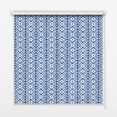 Blackout roller blind for window Blue shapes