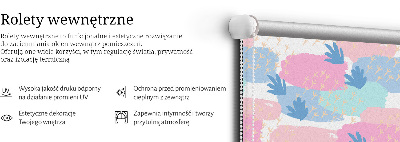 Fabric roller blind for window Traces on a colored background