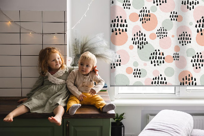 Blackout roller blind Black dotted patches