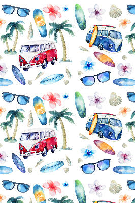 Fabric roller blind for window Hawaii cars and palm trees