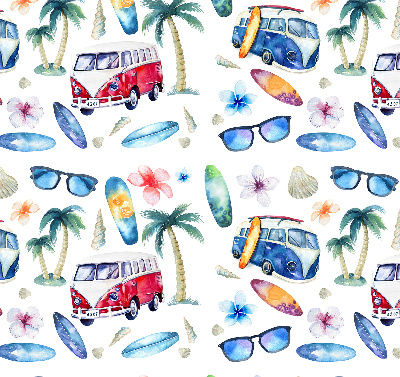Fabric roller blind for window Hawaii cars and palm trees