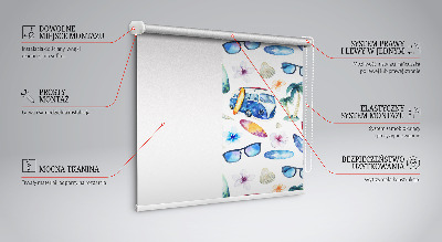 Fabric roller blind for window Hawaii cars and palm trees