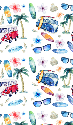 Fabric roller blind for window Hawaii cars and palm trees