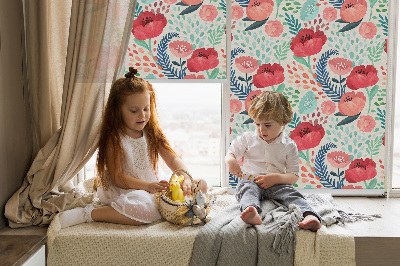 Fabric roller blind for window Poppy