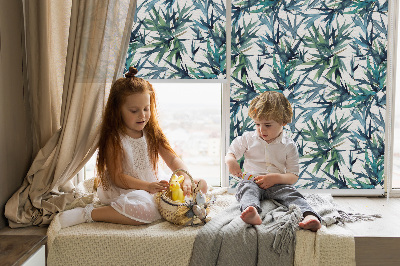 Fabric roller blind for window Leaves