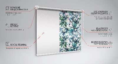 Fabric roller blind for window Leaves