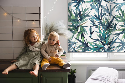 Fabric roller blind for window Leaves