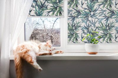 Fabric roller blind for window Leaves