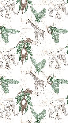 Blackout roller blind Giraffes, elephants and leaves