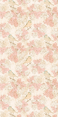 Blackout roller blind for window Birds among the flowers