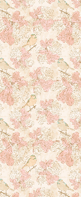 Blackout roller blind for window Birds among the flowers