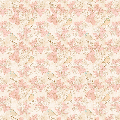 Blackout roller blind for window Birds among the flowers