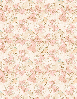 Blackout roller blind for window Birds among the flowers