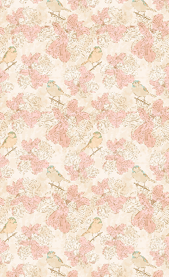 Blackout roller blind for window Birds among the flowers