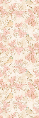 Blackout roller blind for window Birds among the flowers