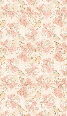 Blackout roller blind for window Birds among the flowers