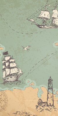Blackout roller blind for window Ocean map