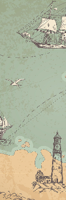 Blackout roller blind for window Ocean map