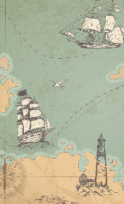 Blackout roller blind for window Ocean map