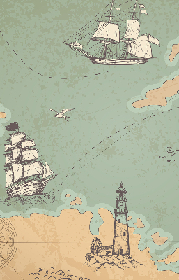 Blackout roller blind for window Ocean map