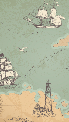 Blackout roller blind for window Ocean map