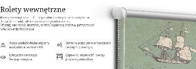 Blackout roller blind for window Ocean map