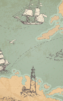 Blackout roller blind for window Ocean map