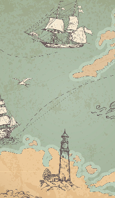 Blackout roller blind for window Ocean map