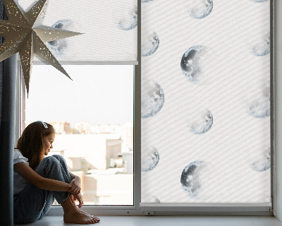 Fabric roller blind for window Moons