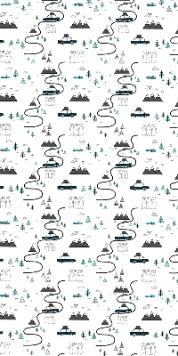 Blackout roller blind Forest and mountain path pattern