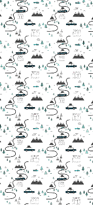 Blackout roller blind Forest and mountain path pattern
