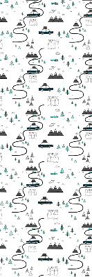 Blackout roller blind Forest and mountain path pattern