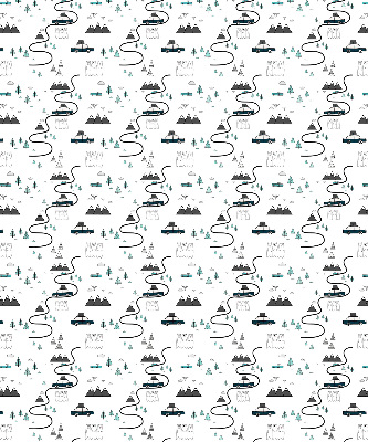 Blackout roller blind Forest and mountain path pattern