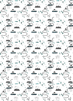 Blackout roller blind Forest and mountain path pattern