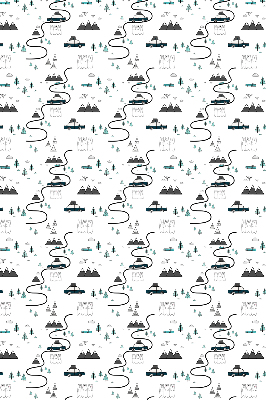 Blackout roller blind Forest and mountain path pattern
