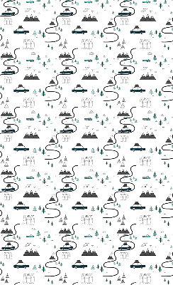 Blackout roller blind Forest and mountain path pattern