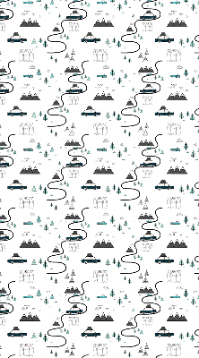 Blackout roller blind Forest and mountain path pattern
