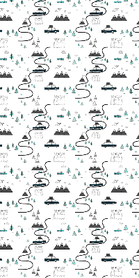 Blackout roller blind Forest and mountain path pattern