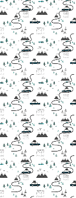 Blackout roller blind Forest and mountain path pattern